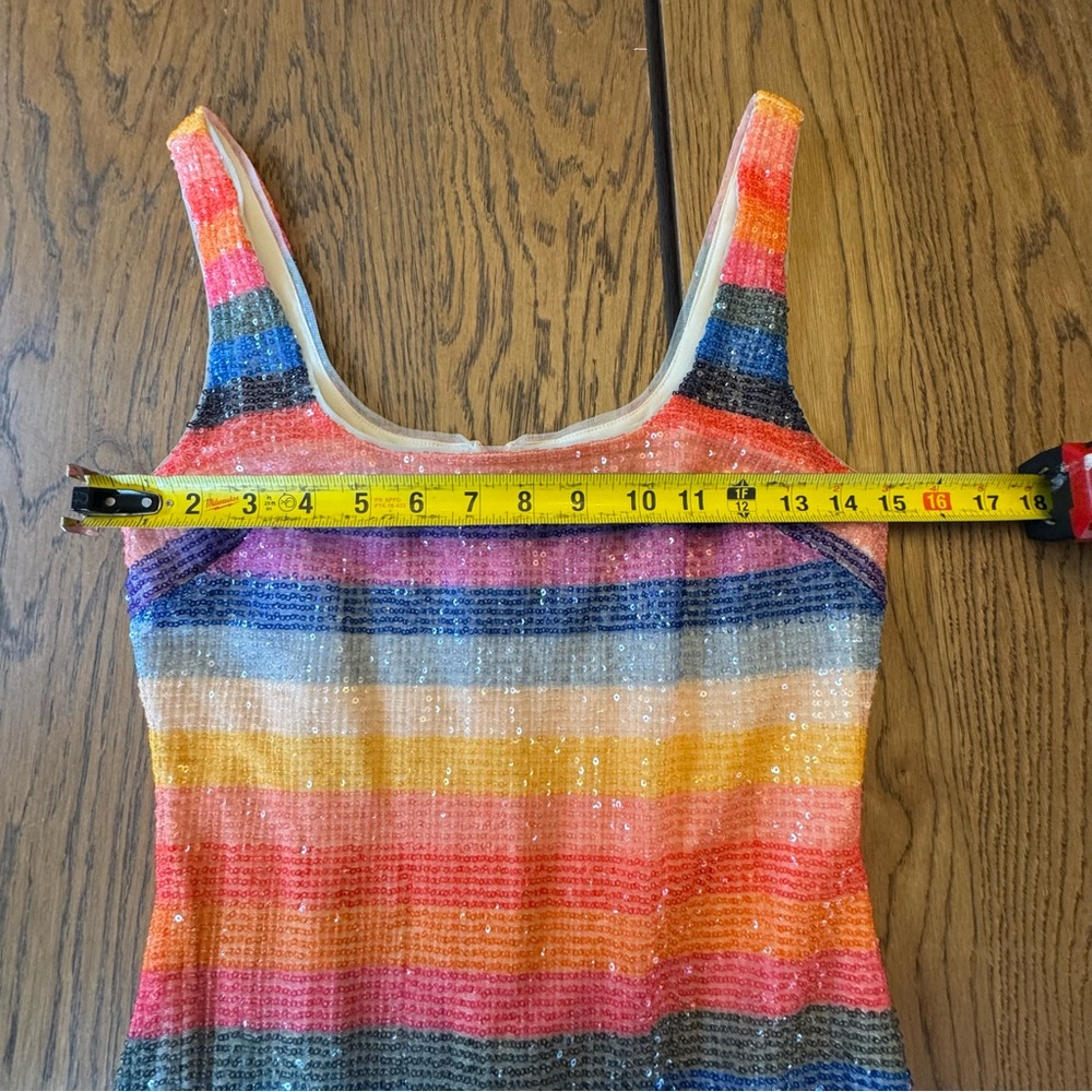 Rachel Roy Rainbow Striped Sequin Bodycon Dress - Women Size‎ S - Picture 6 of 9